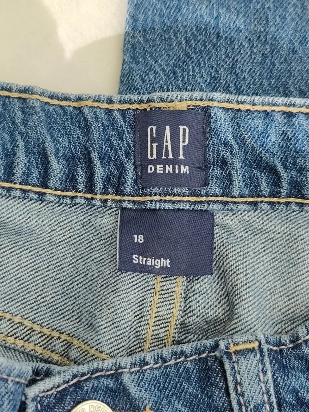 Gap Kids Teen Girls 18 Straight Leg Jeans Medium Wash Rhinestone Sparkle Denim